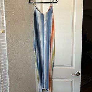 Multi colored, maxi length, sleeveless, beach/pool dress/sun dress